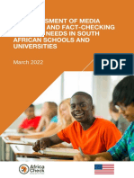 An Assessment of Media Literacy and Fact-Checking Training Needs in South African Schools and Universities