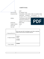 Format Kartu Soal PTS