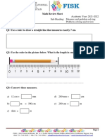 Math Review Sheet Grade 3 Unit 4, 5