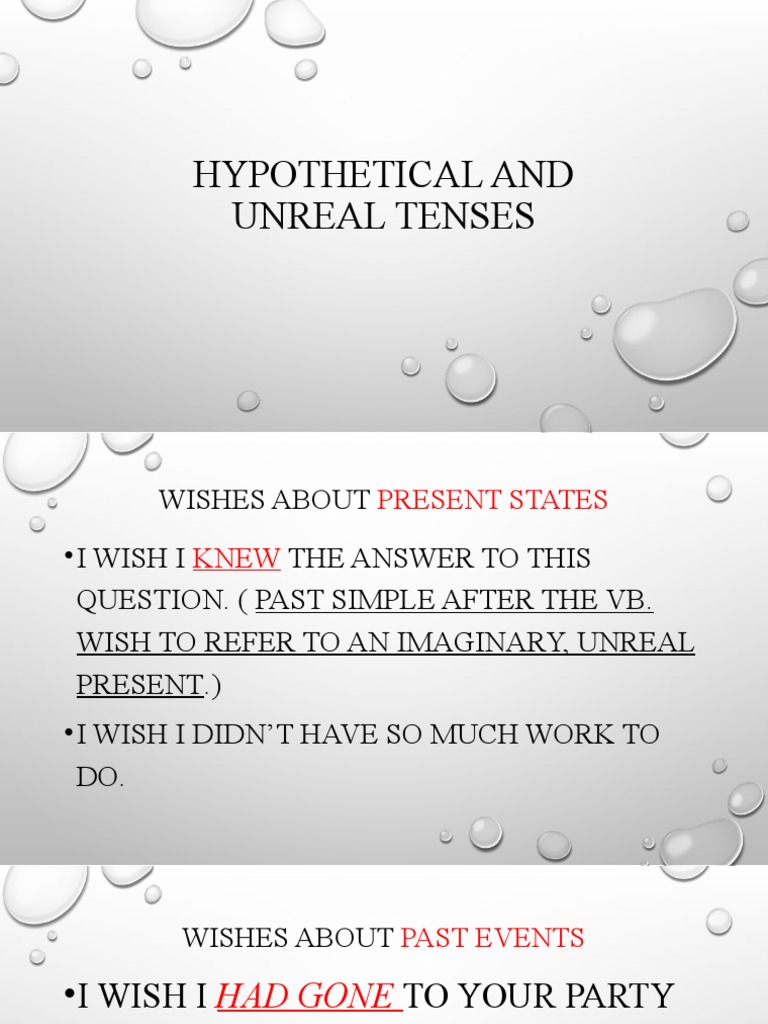 Hypothetical and Unreal Tenses | PDF | Linguistics