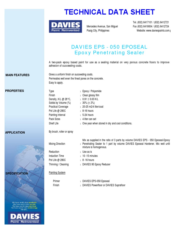 Davies Eposeal Epoxy Sealer Overview | PDF