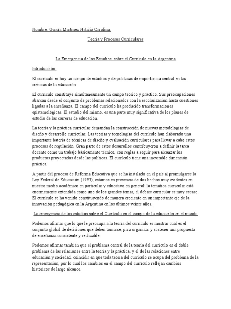 Estudios sobre el Currículo en Argentina | PDF | Plan de estudios ...