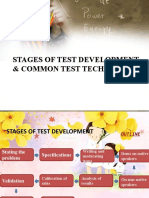 Stages of Test Development & Common Test Techniques