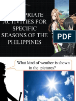 Appropriate Activities For Specific Seasons of The Philippines
