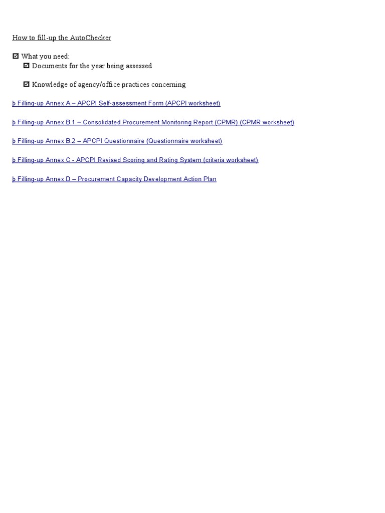 Guide to Completing AutoChecker Forms | PDF | Procurement | Audit