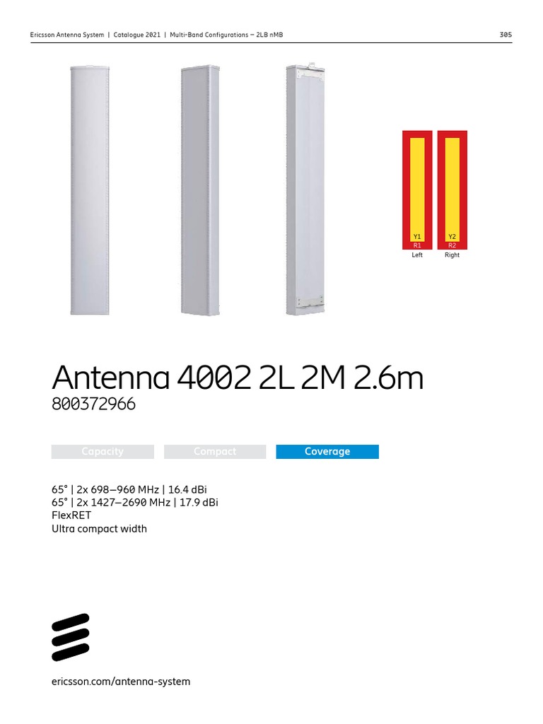 Antenna 4002 2L 2M 2.6m: Capacity Compact Coverage | PDF | Antenna