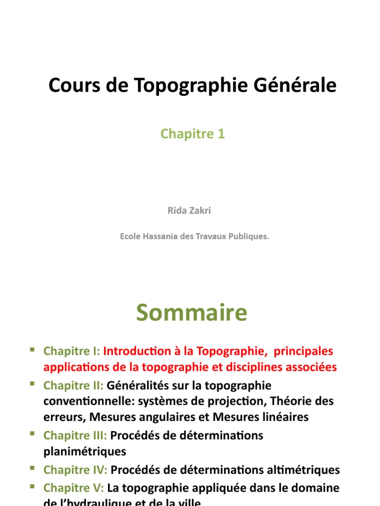 Cours de Topographie Générale PDF | PDF | Système de positionnement ...