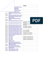 Natural Sciences PG Programmes