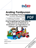 Araling Panlipunan: Mga Gawaing Pampagkatuto