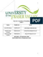 BUS 120 - Essentials of Marketing Case 4 Name Mobile No. Email