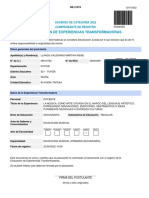 Evaluacion de Experiencias Transformadoras: Ascenso de Categoría 2022 Comprobante de Registro