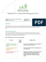 Contoh Dokumen: Office Green Operations & Training Risk Management Plan (By Arvino Zulka Harahap) - Contoh