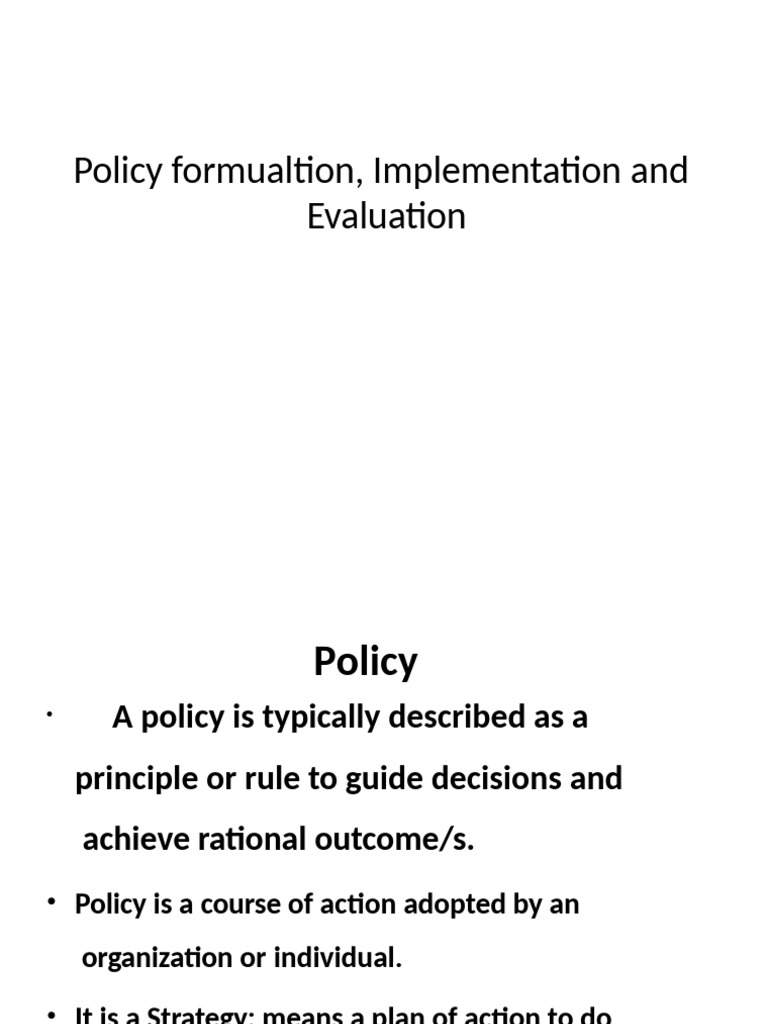 Public Policy: Formulation and Evaluation | PDF | Policy | Evaluation