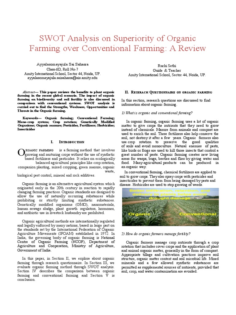 research paper on organic farming in india