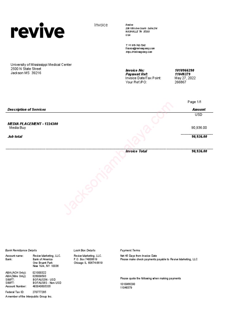UMMC Media Placement Invoices Summary | PDF | Invoice | Accounting