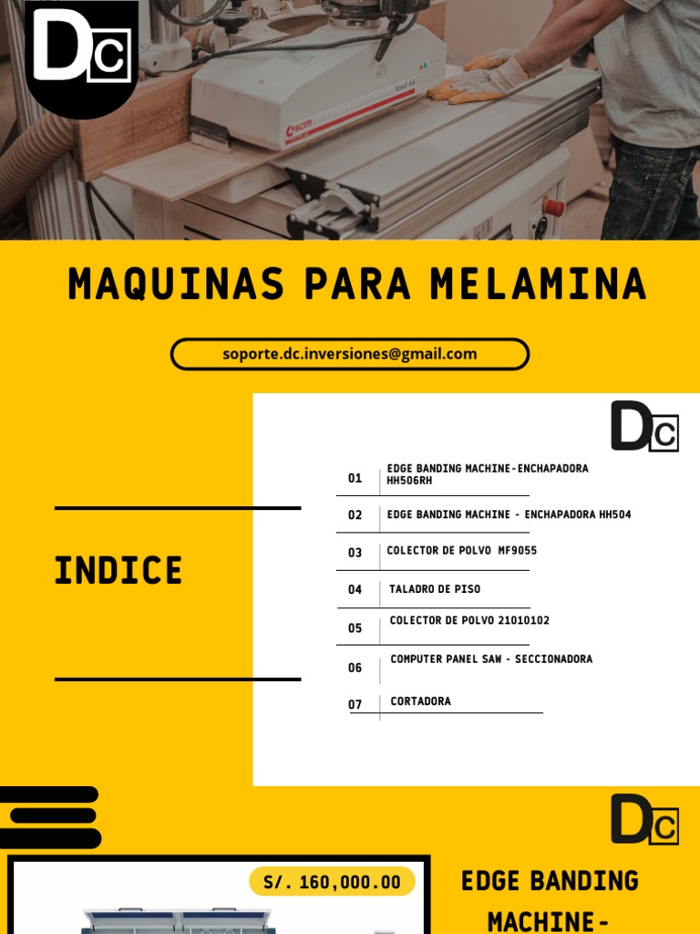 Máquinas para Melamina y Accesorios | PDF
