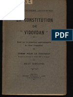 La Constitution de "Vidovdan", Étude Sur La Formation Constitutionnelle de L'état Yougoslave - Par Milan Horvatski