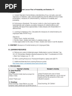 A Detailed Lesson Plan in Probability and Statistics 11