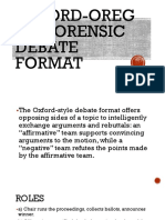 Oxford-Oregon Forensic Debate Format