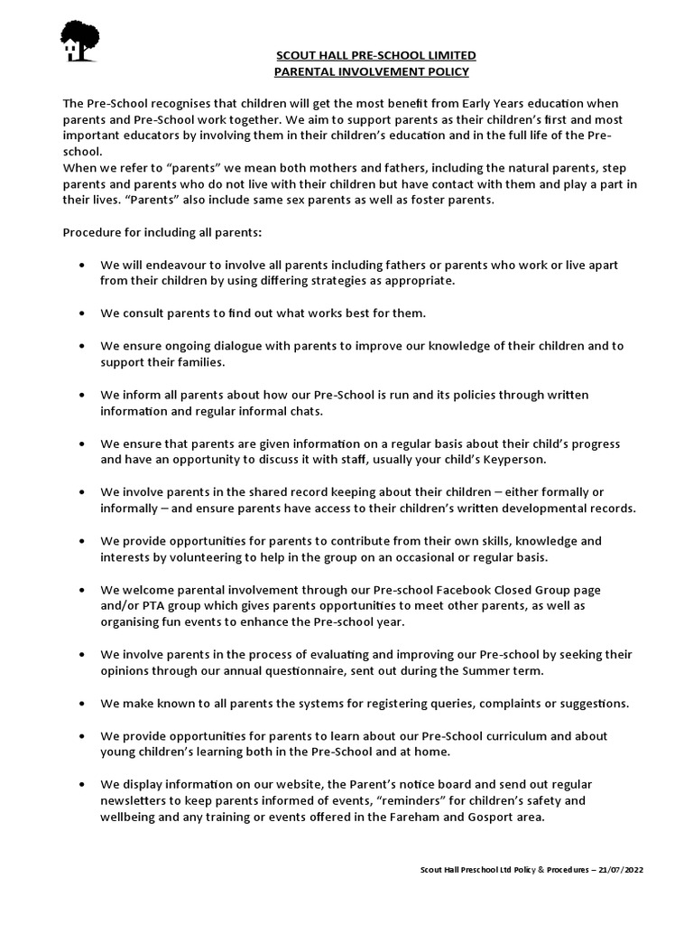 Parental Involvement | PDF | Preschool | Parent