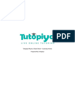 Tutopiya Physics Cheat Sheet + Summary Notes Prepared by Tutopiya