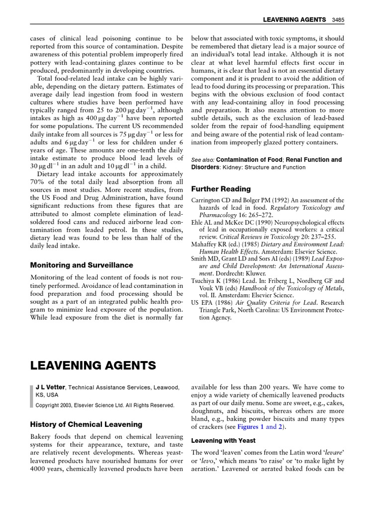 Leavening Agents Further Reading PDF Sodium Bicarbonate Sodium