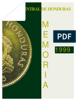 Banco Central de Honduras Memoria 1999