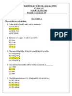 Delhi Public School, Kalyanpur Class - Iv Subject: Maths Periodic Assessment IV Section A Choose The Correct Option