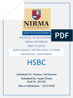 Institute of Management Nirma University MBA FT (20-22) Management Information Systems Individual Assignment