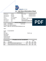 KN Network Services - Job Diary Information Sheet: Products To Be Completed