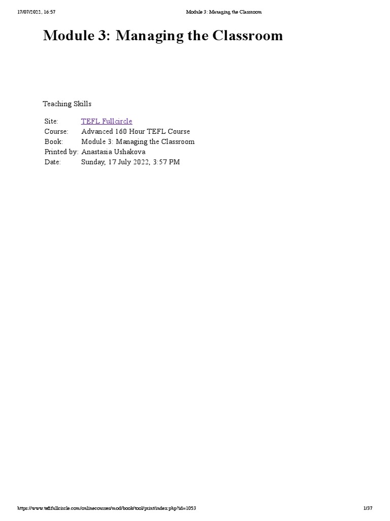 Module 3 Managing The Classroom Pdf Classroom Learning