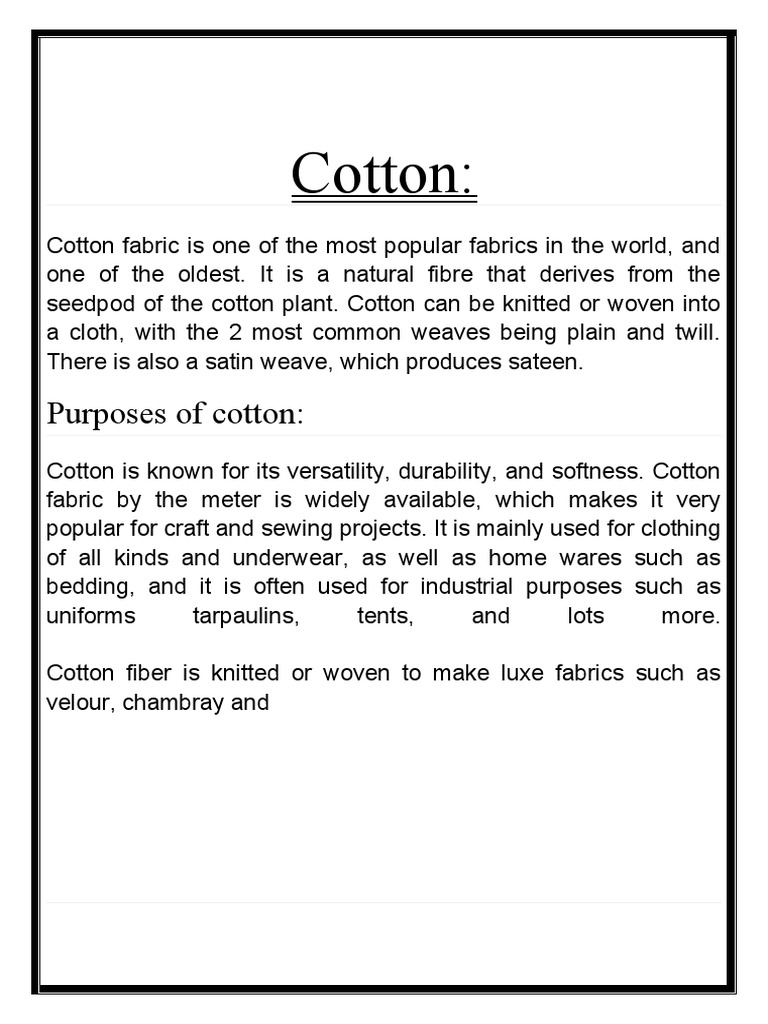 Types of Fabric PDF Textiles Jeans