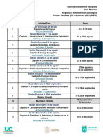 Calendario Administración Estratetica