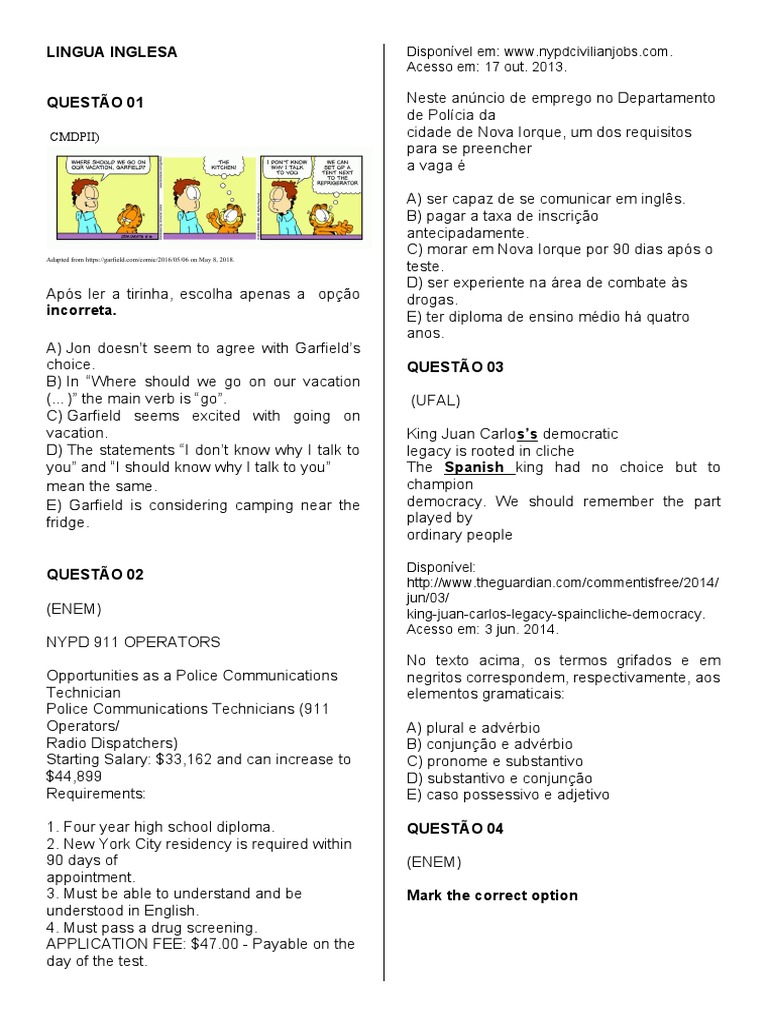 English Language Exam Questions | PDF