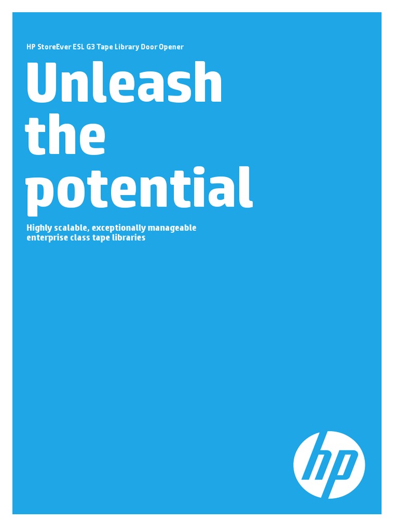 HP StoreEver ESL G3 Tape Library Sales Guide PDF Backup Computer