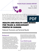 Health and Health Care Access For Trans Non-Binary People in Canada