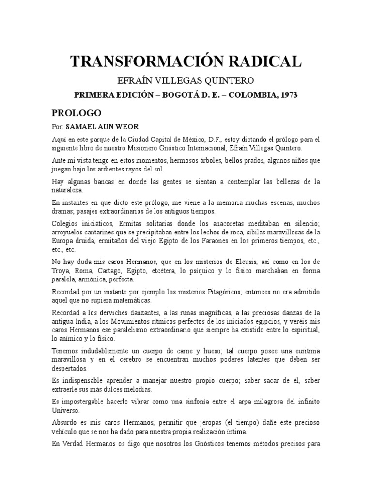 Transformación Radical de Efraín Villegas | PDF | Alma | Felicidad