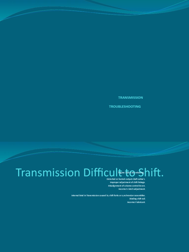 Transmission Difficult To Shift PDF Manual Transmission