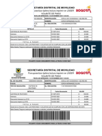 Secretaría Distrital de Movilidad: para Garantizar Óptima Lectura Imprimir en LÁSER Volante de Pago