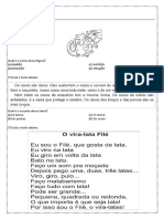 Provas de múltipla escolha sobre textos e figuras