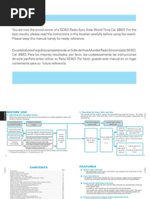 Seiko Radio Sync Solar User Manual | PDF | Radio | Clock