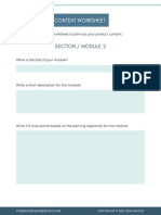 Section / Module 2: December Product Content Worksheet
