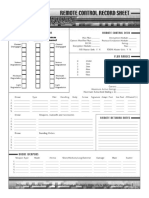 Remote Control Sheet