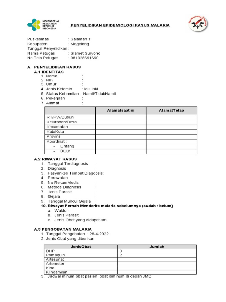 Penyelidikan Epidemiologi Kasus Malaria | PDF