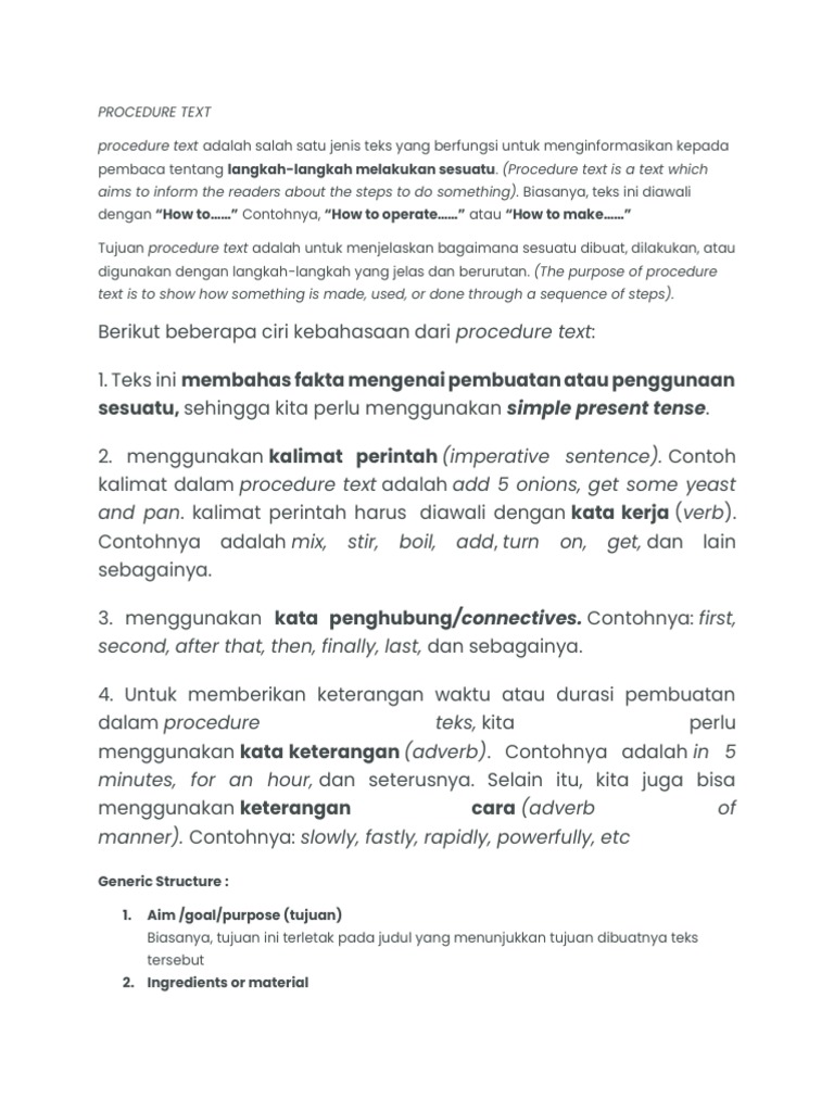 Procedure Text Kls XI | PDF