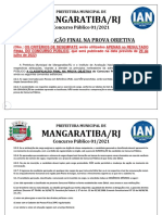 Mangaratiba/Rj: Classificação Final Na Prova Objetiva