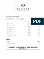 Lista Precios Laboratorio Ruedas ABRIL 2021