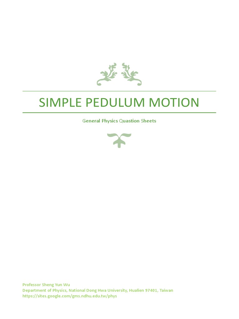 Simple Pendulum 410933041 | PDF | Pendulum | Mechanics