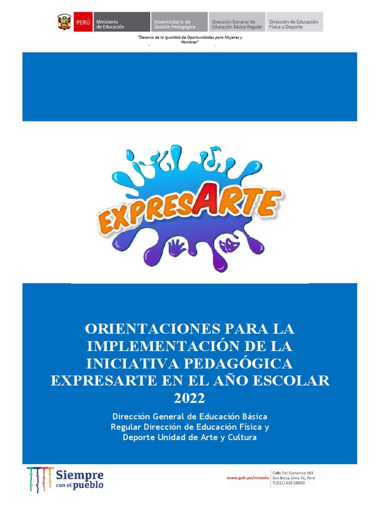Orientaciones para Expresarte 2022 | PDF | Educación primaria | Deportes