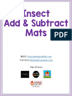 Insect Addition and Subtraction Mats